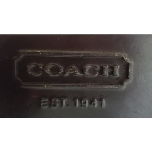 COACH Landon Black Jelly Flip Flops with Gold Bow - Size 10 - Picture 3 of 4